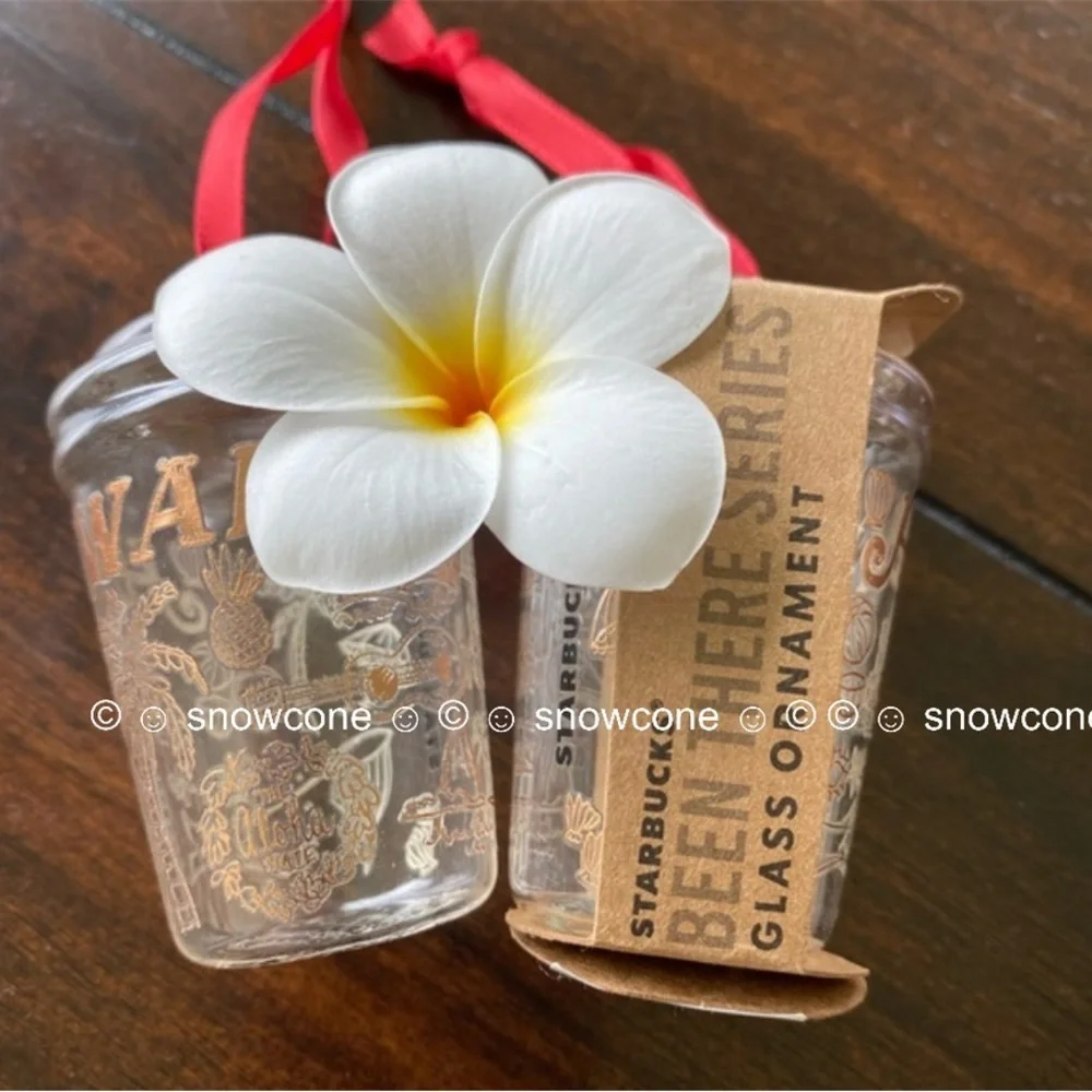 NEW Starbucks Hawaii Christmas Tumbler Glass Ornament